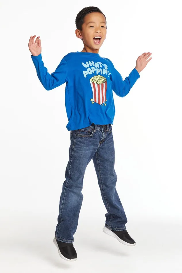 Kids Boys Chaser Brand Whats Poppin039 Boys Long Sleeve Crew Neck Tee
