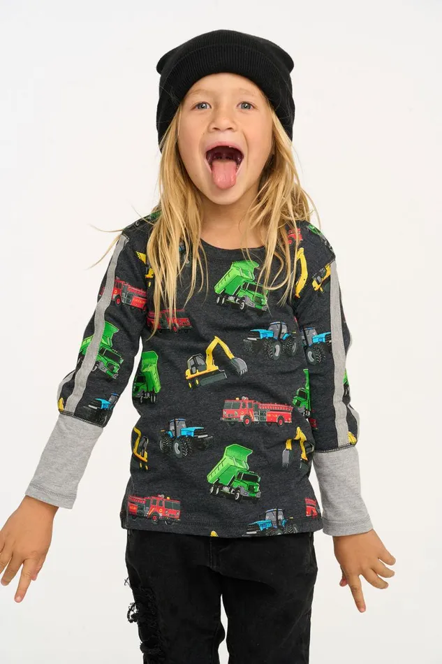 Kids Boys Chaser Brand Work Trucks Long Sleeve