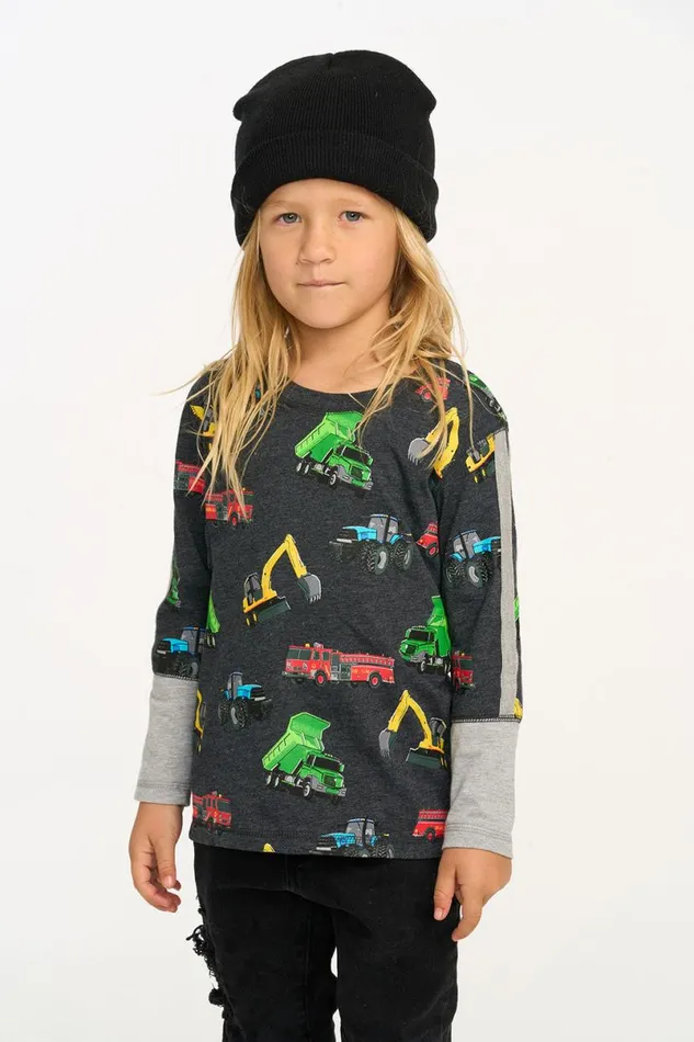 Kids Boys Chaser Brand Work Trucks Long Sleeve