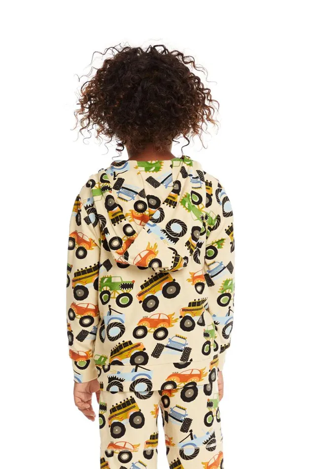 Kids Boys Chaser Brand Zip Up Monster Truck Hoodiee