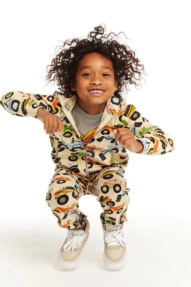 Kids Boys Chaser Brand Zip Up Monster Truck Hoodiee