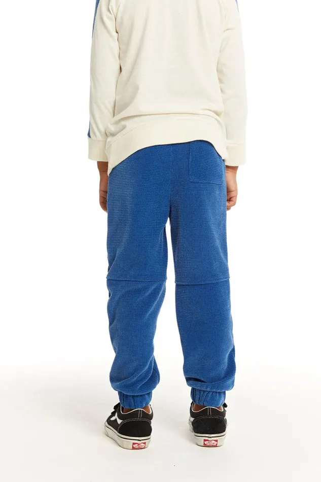 Kids Boys Chaser Brand Zipper Leg Peacock Blue Jogger