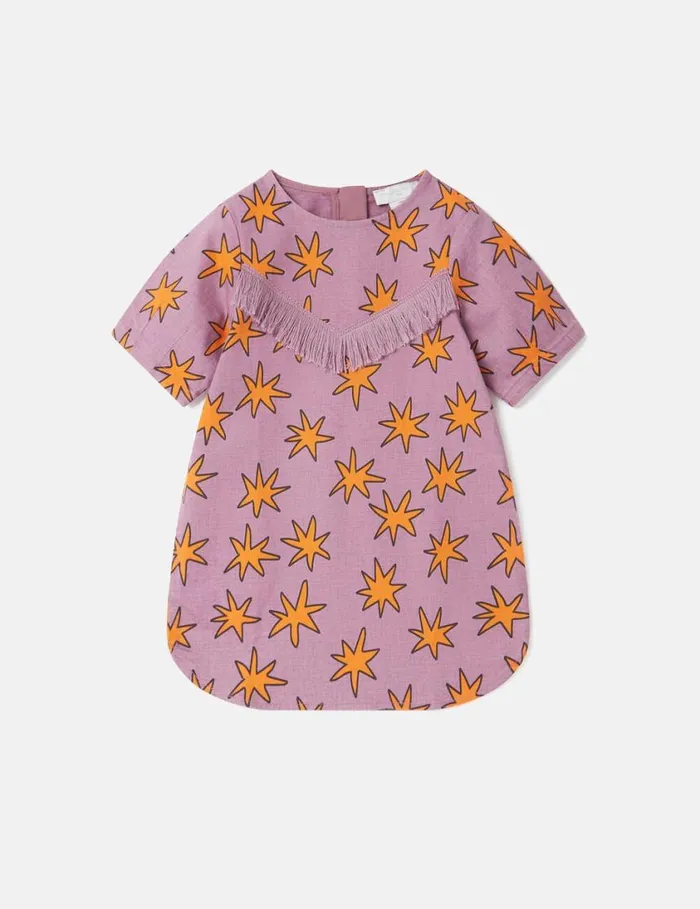 Kids Bright Stars Fringed Dress Violet Multi Stella McCartney Dresses and Jumpsuits