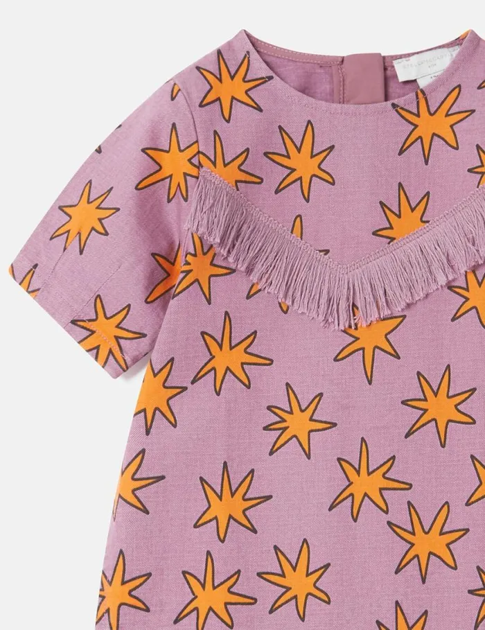 Kids Bright Stars Fringed Dress Violet Multi Stella McCartney Dresses and Jumpsuits Kids Bright Stars Fringed Dress Violet Multi Stella McCartney Dresses and Jumpsuits