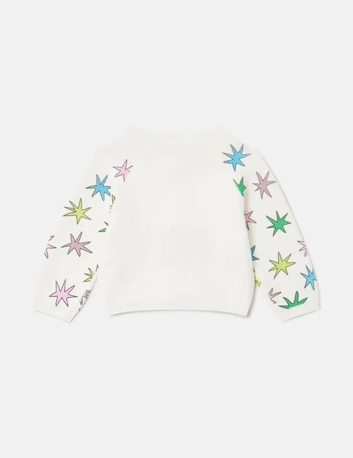 Kids Bright Stars Knitted Cardigan Ivory Stella McCartney Baby Girls Kids Bright Stars Knitted Cardigan Ivory Stella McCartney Baby Girls