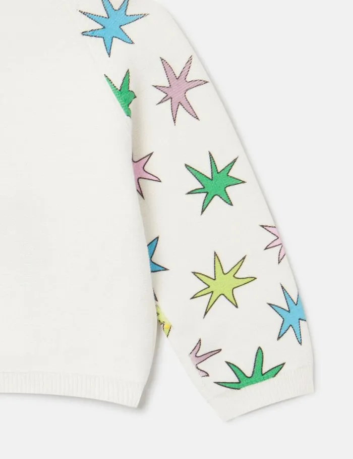 Kids Bright Stars Knitted Cardigan Ivory Stella McCartney Baby Girls Kids Bright Stars Knitted Cardigan Ivory Stella McCartney Baby Girls