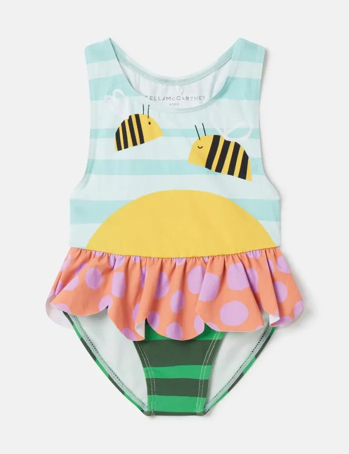 Kids Bumblebee Landscape Print Swimsuit Multicolour Stella McCartney Baby Girls