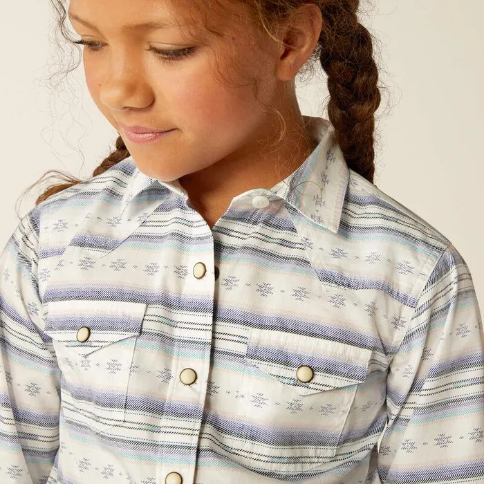Kids Button Down Shirts Ariat Alyssa Shirt Geo Stream Serape