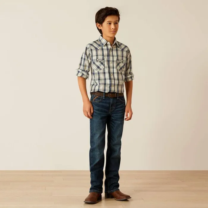 Kids Button Down Shirts Ariat Hampton Retro Fit Shirt Navy Kids Button Down Shirts Ariat Hampton Retro Fit Shirt Navy