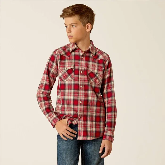 Kids Button Down Shirts Ariat Herschel Retro Fit Shirt Chili Pepper