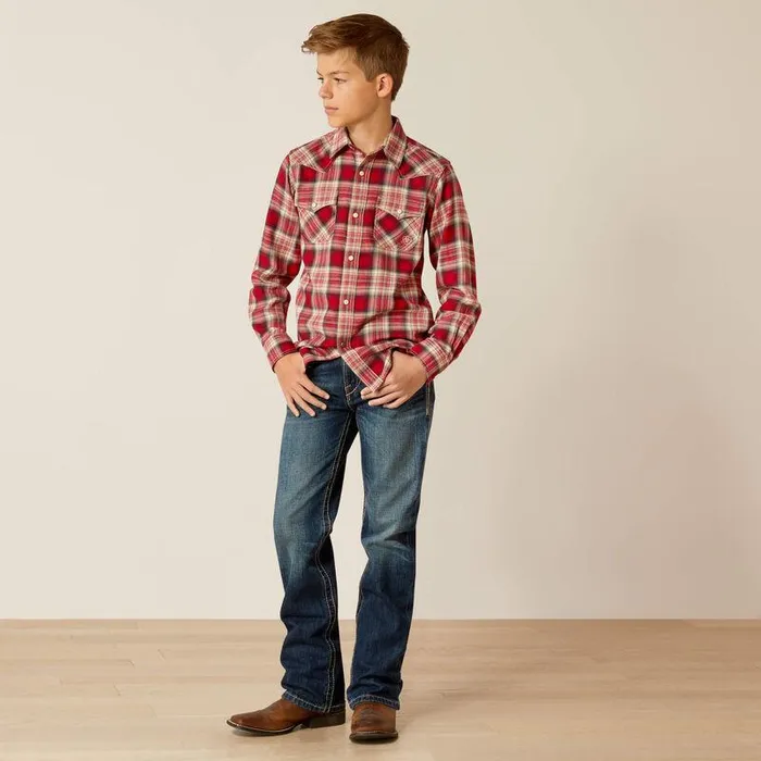 Kids Button Down Shirts Ariat Herschel Retro Fit Shirt Chili Pepper