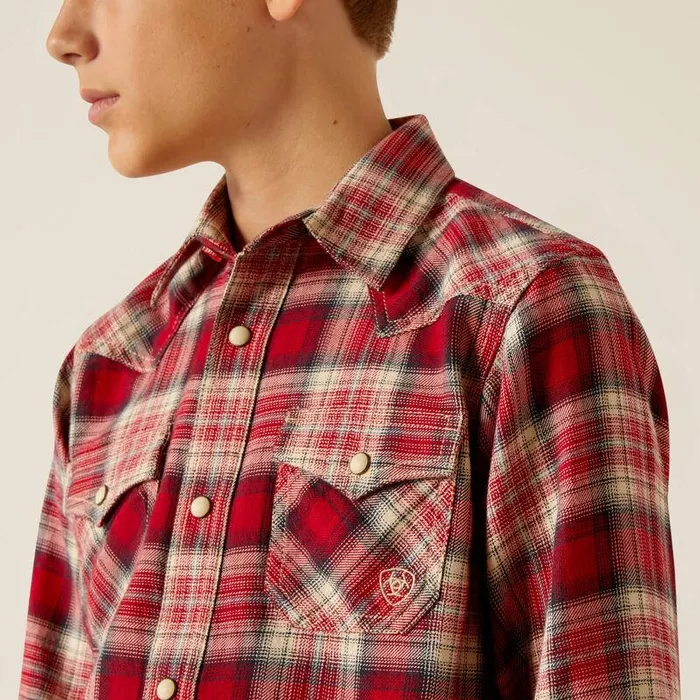 Kids Button Down Shirts Ariat Herschel Retro Fit Shirt Chili Pepper