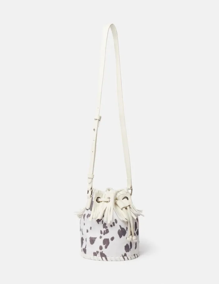 Kids Cow Pattern Fringed Bucket Bag Ivory Stella McCartney Shoes And Bags Kids Cow Pattern Fringed Bucket Bag Ivory Stella McCartney Shoes And Bags