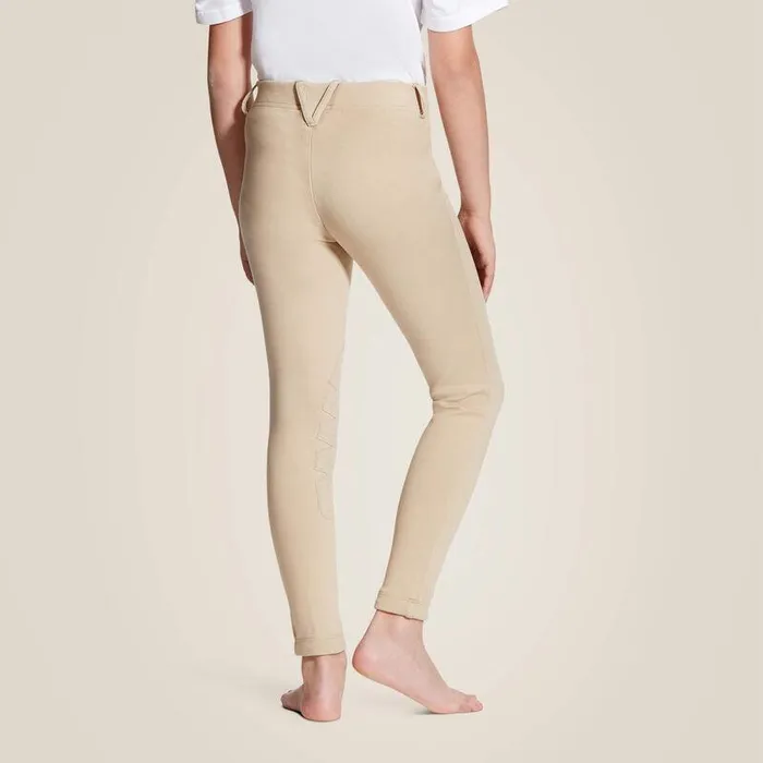 Kids English Riding Clothing Ariat Heritage Knit Knee Patch Breech Tan