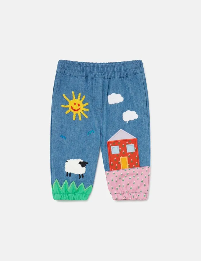 Kids Farmyard Appliqu Joggers Multicolour Stella McCartney Baby Girls