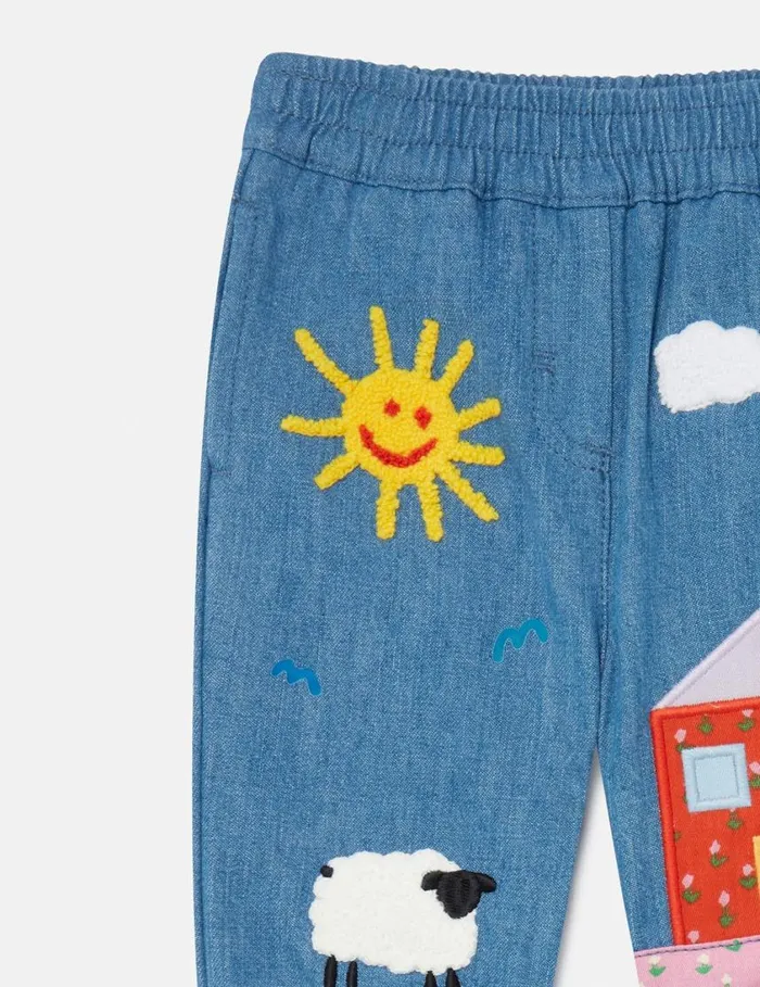 Kids Farmyard Appliqu Joggers Multicolour Stella McCartney Baby Girls