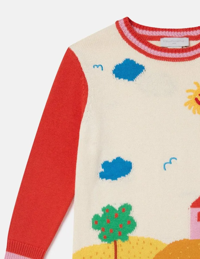 Kids Farmyard Graphic Knitted Dress Multicolour Stella McCartney Dresses and Jumpsuits