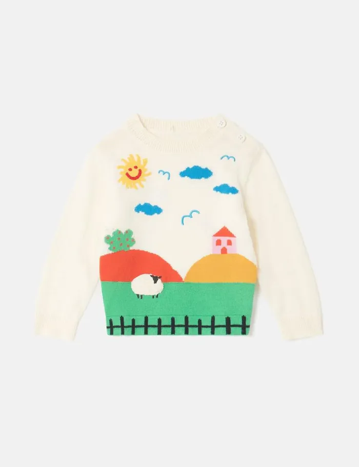 Kids Farmyard Graphic Knitted Sweater Multicolour Stella McCartney Baby Girls