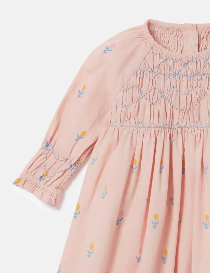 Kids Floral Embroidered LongSleeve Dress Peach Pink Stella McCartney Baby Girls Kids Floral Embroidered LongSleeve Dress Peach Pink Stella McCartney Baby Girls
