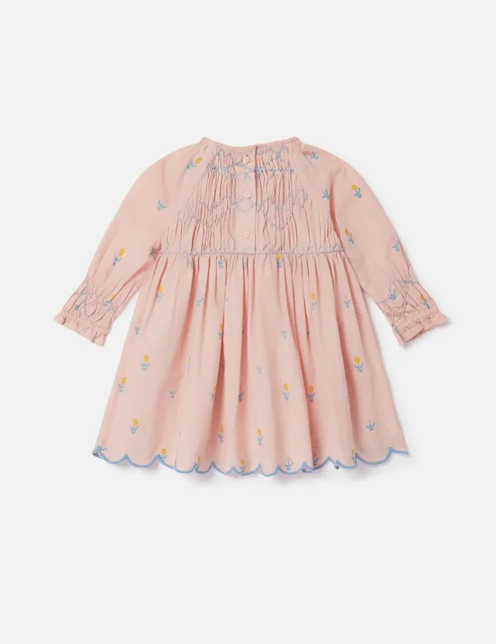 Kids Floral Embroidered LongSleeve Dress Peach Pink Stella McCartney Baby Girls Kids Floral Embroidered LongSleeve Dress Peach Pink Stella McCartney Baby Girls