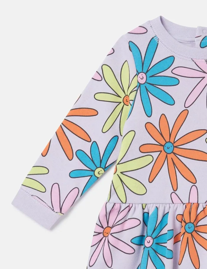 Kids Flower Print LongSleeve Dress Multicolor Lilac Stella McCartney Baby Girls Kids Flower Print LongSleeve Dress Multicolor Lilac Stella McCartney Baby Girls