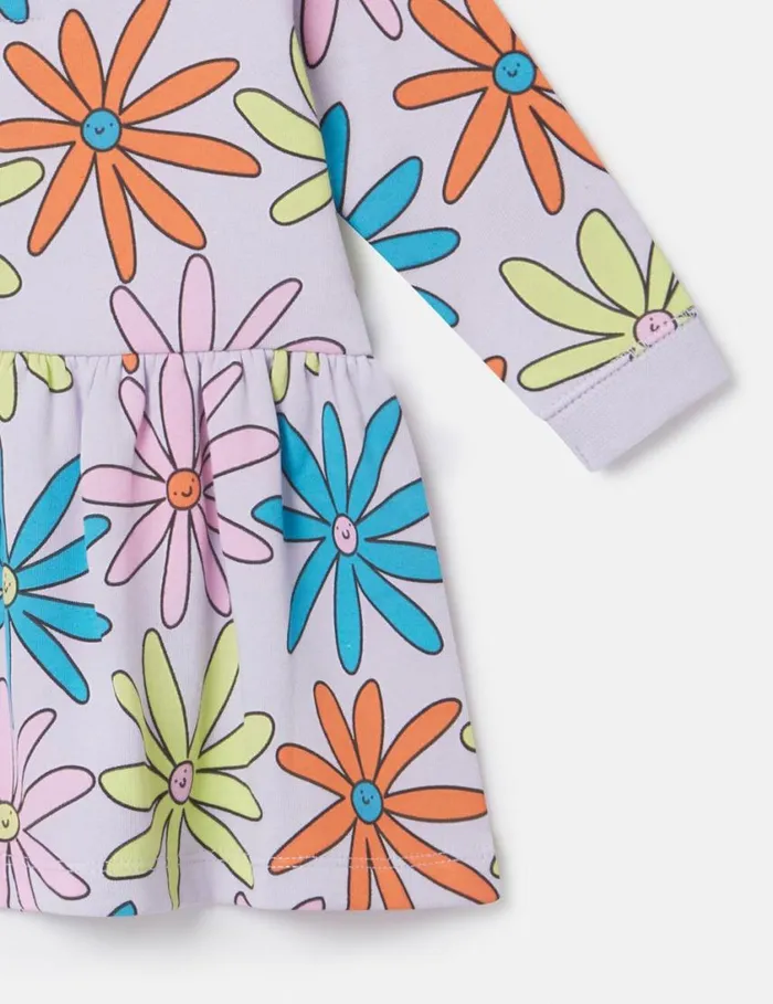 Kids Flower Print LongSleeve Dress Multicolor Lilac Stella McCartney Baby Girls Kids Flower Print LongSleeve Dress Multicolor Lilac Stella McCartney Baby Girls
