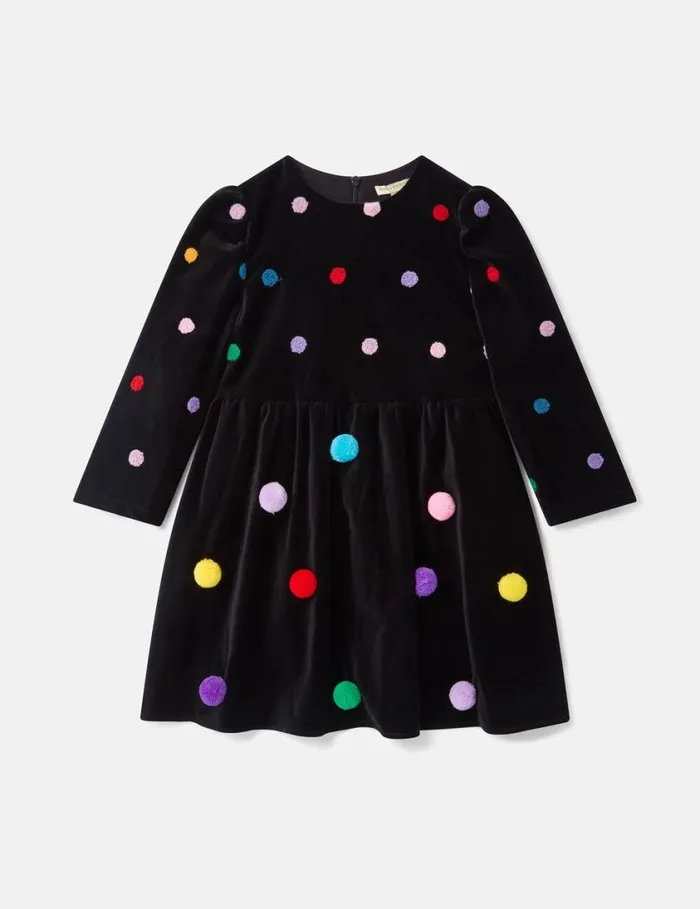 Kids Fluffy Tassel Pleated Velvet Dress Multicolour Stella McCartney Dresses and Jumpsuits