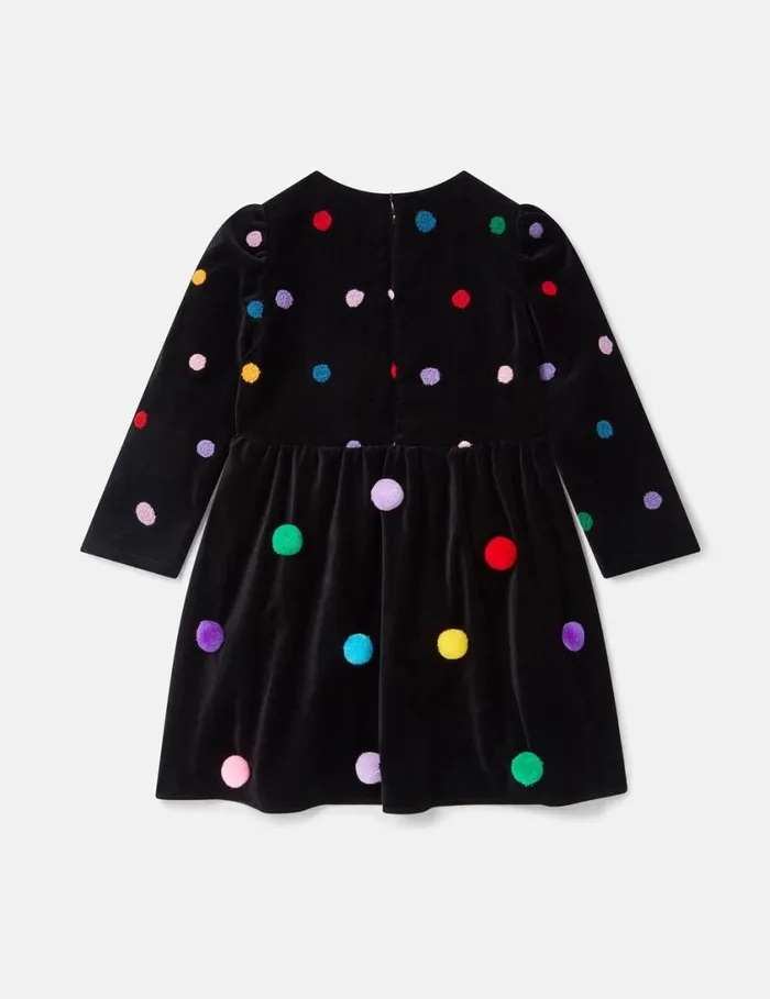 Kids Fluffy Tassel Pleated Velvet Dress Multicolour Stella McCartney Dresses and Jumpsuits