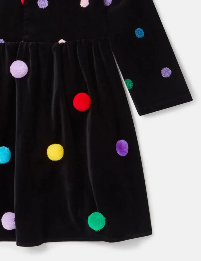 Kids Fluffy Tassel Pleated Velvet Dress Multicolour Stella McCartney Dresses and Jumpsuits