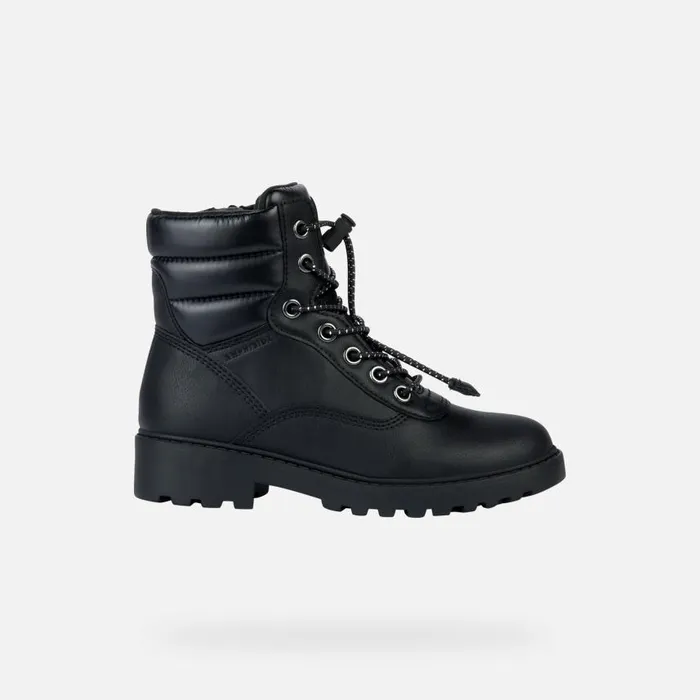 Kids Geox Ankle Boots CASEY B ABX B Waterproof Boots Black Junior Girl Geox Black