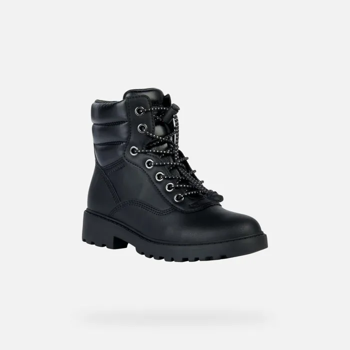 Kids Geox Ankle Boots CASEY B ABX B Waterproof Boots Black Junior Girl Geox Black