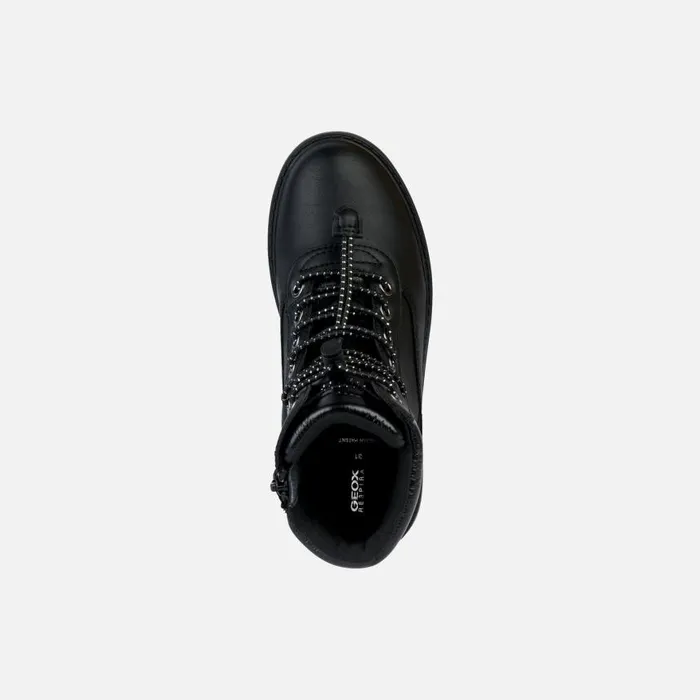 Kids Geox Ankle Boots CASEY B ABX B Waterproof Boots Black Junior Girl Geox Black
