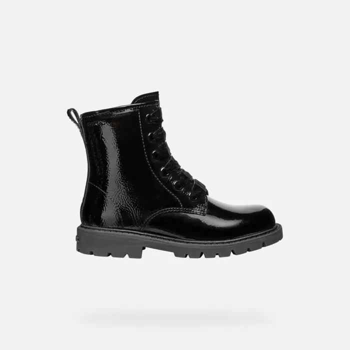 Kids Geox Ankle Boots SHAYLAX GIRL Black Ankle Boots With Laces Black