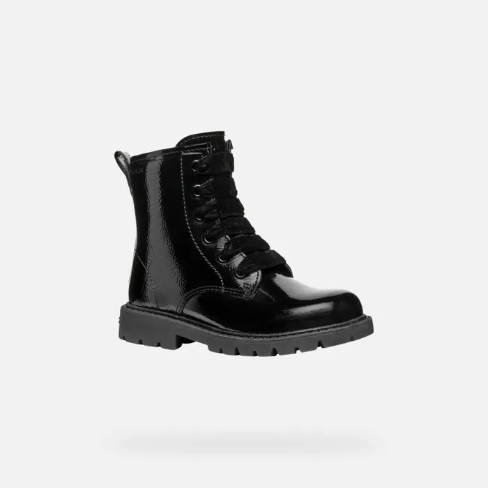 Kids Geox Ankle Boots SHAYLAX GIRL Black Ankle Boots With Laces Black