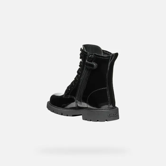 Kids Geox Ankle Boots SHAYLAX GIRL Black Ankle Boots With Laces Black