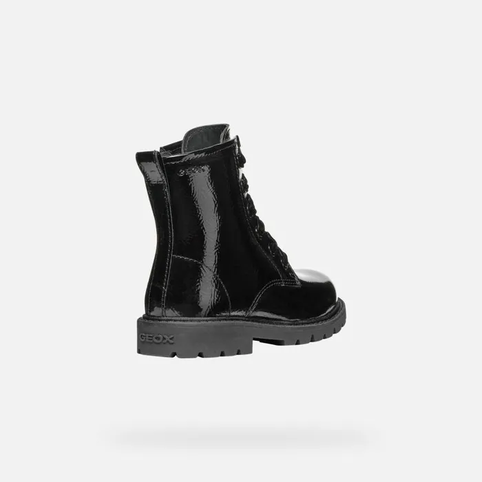 Kids Geox Ankle Boots SHAYLAX GIRL Black Ankle Boots With Laces Black