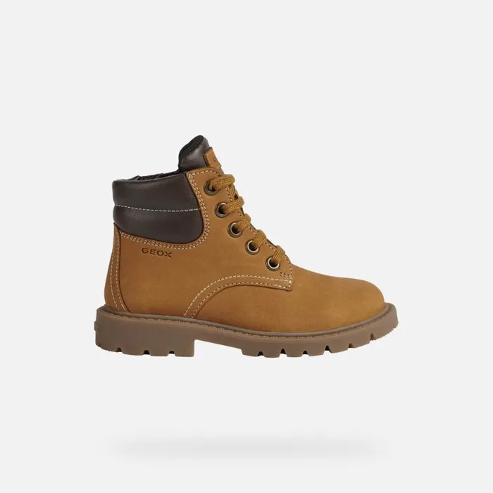 Kids Geox Boots SHAYLAX B Mid Calf Boots Yellow Kids UPPER CASUAL Yellowbrown