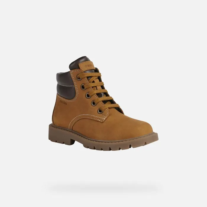 Kids Geox Boots SHAYLAX B Mid Calf Boots Yellow Kids UPPER CASUAL Yellowbrown