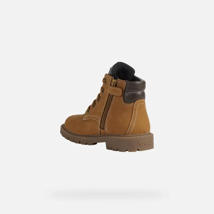 Kids Geox Boots SHAYLAX B Mid Calf Boots Yellow Kids UPPER CASUAL Yellowbrown
