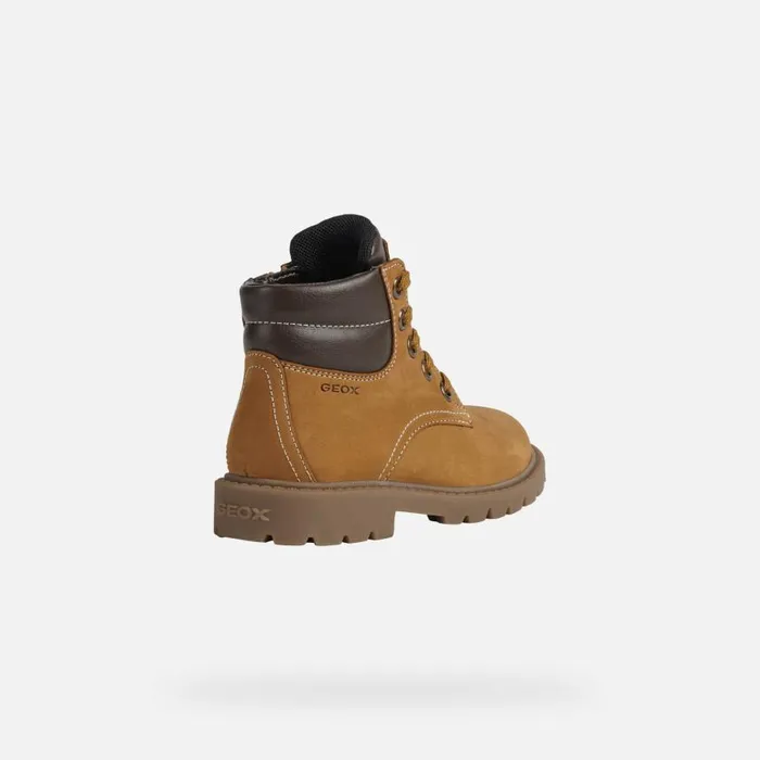 Kids Geox Boots SHAYLAX B Mid Calf Boots Yellow Kids UPPER CASUAL Yellowbrown