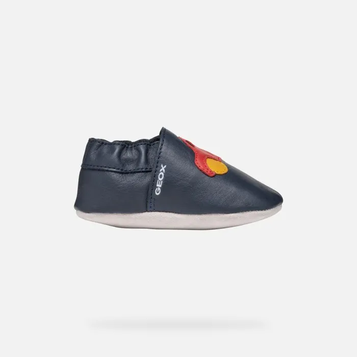 Kids Geox First Steps GLOVIEDOO BABY NavyRed Laceless Sneakers Navyred
