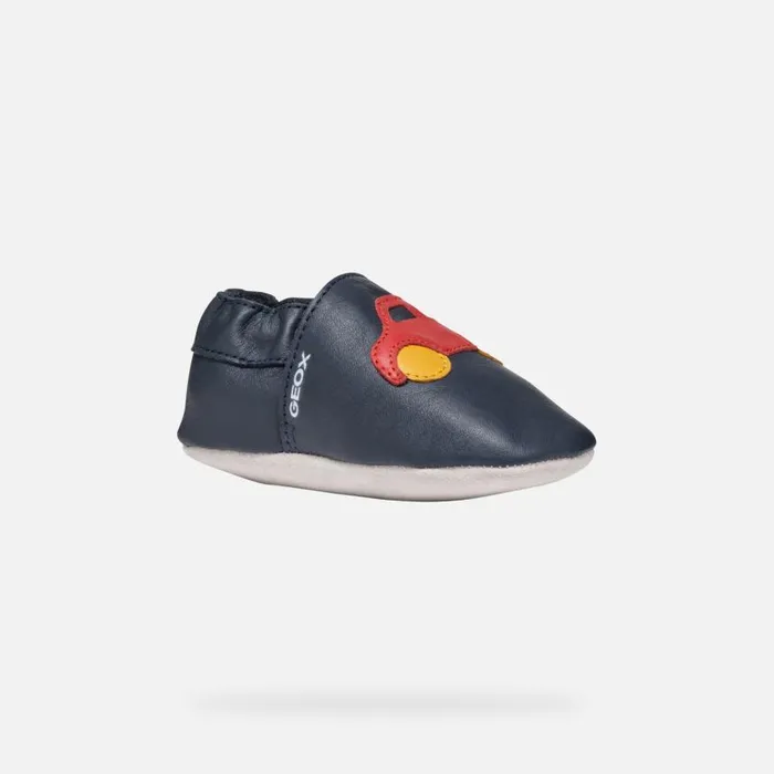 Kids Geox First Steps GLOVIEDOO BABY NavyRed Laceless Sneakers Navyred