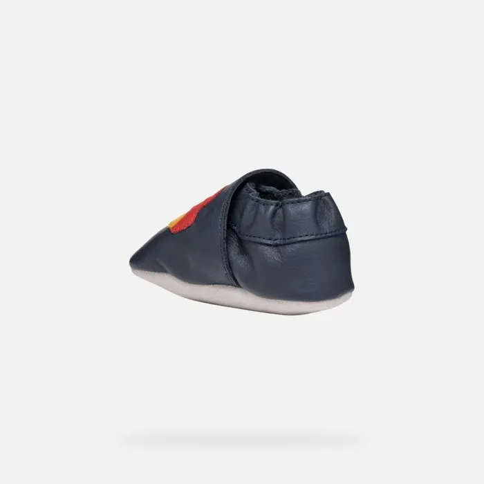 Kids Geox First Steps GLOVIEDOO BABY NavyRed Laceless Sneakers Navyred
