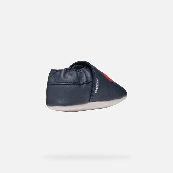 Kids Geox First Steps GLOVIEDOO BABY NavyRed Laceless Sneakers Navyred