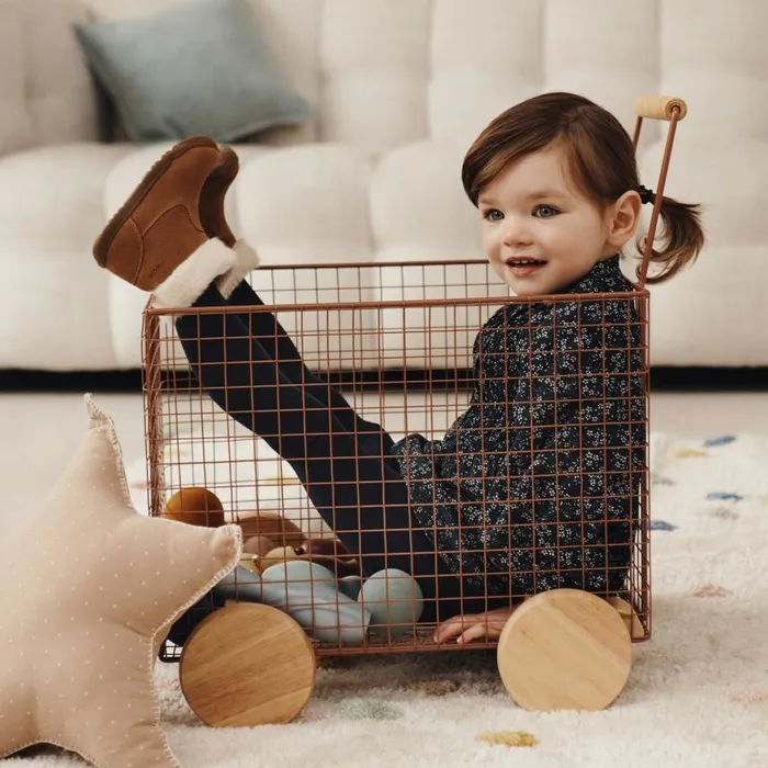 Kids Geox First Steps MACCHIA BABY GIRL Whisky Mid Calf Boots Whisky