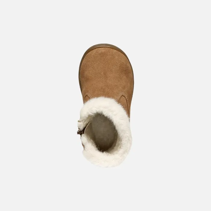 Kids Geox First Steps MACCHIA BABY GIRL Whisky Mid Calf Boots Whisky