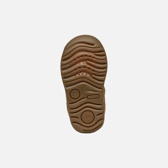 Kids Geox First Steps MACCHIA BABY GIRL Whisky Mid Calf Boots Whisky