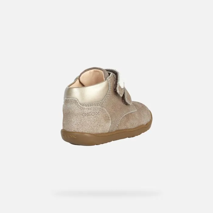 Kids Geox First Steps MACCHIA C Sneakers With Straps Smoky Grey Baby Geox Smoke Grey