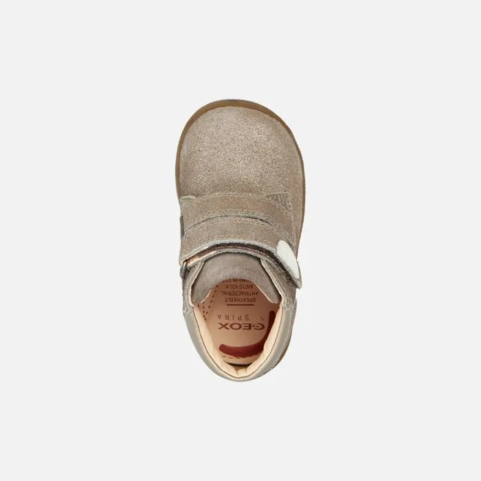 Kids Geox First Steps MACCHIA C Sneakers With Straps Smoky Grey Baby Geox Smoke Grey