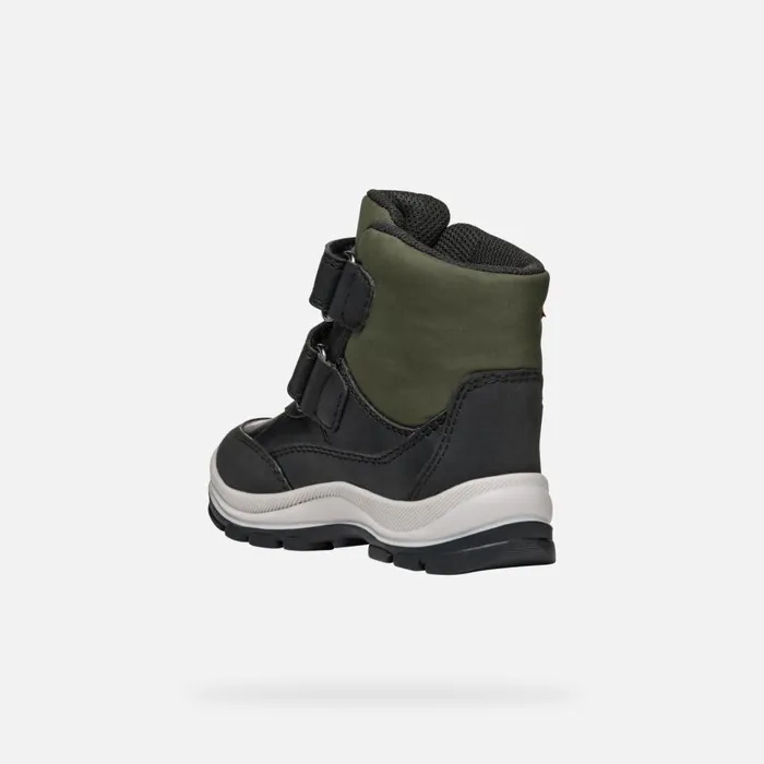 Kids Geox MidCalf Boots FLANFIL ABX TODDLER BOY BlackDark Green Waterproof Boots Blackdark Green
